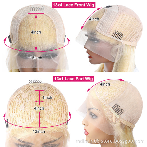Wholesale Raw Virgin Cuticle Aligned Brazilian Blonde Lace Frontal Wig Human Hair 613 transparent Lace Front Wigs With Baby Hair
